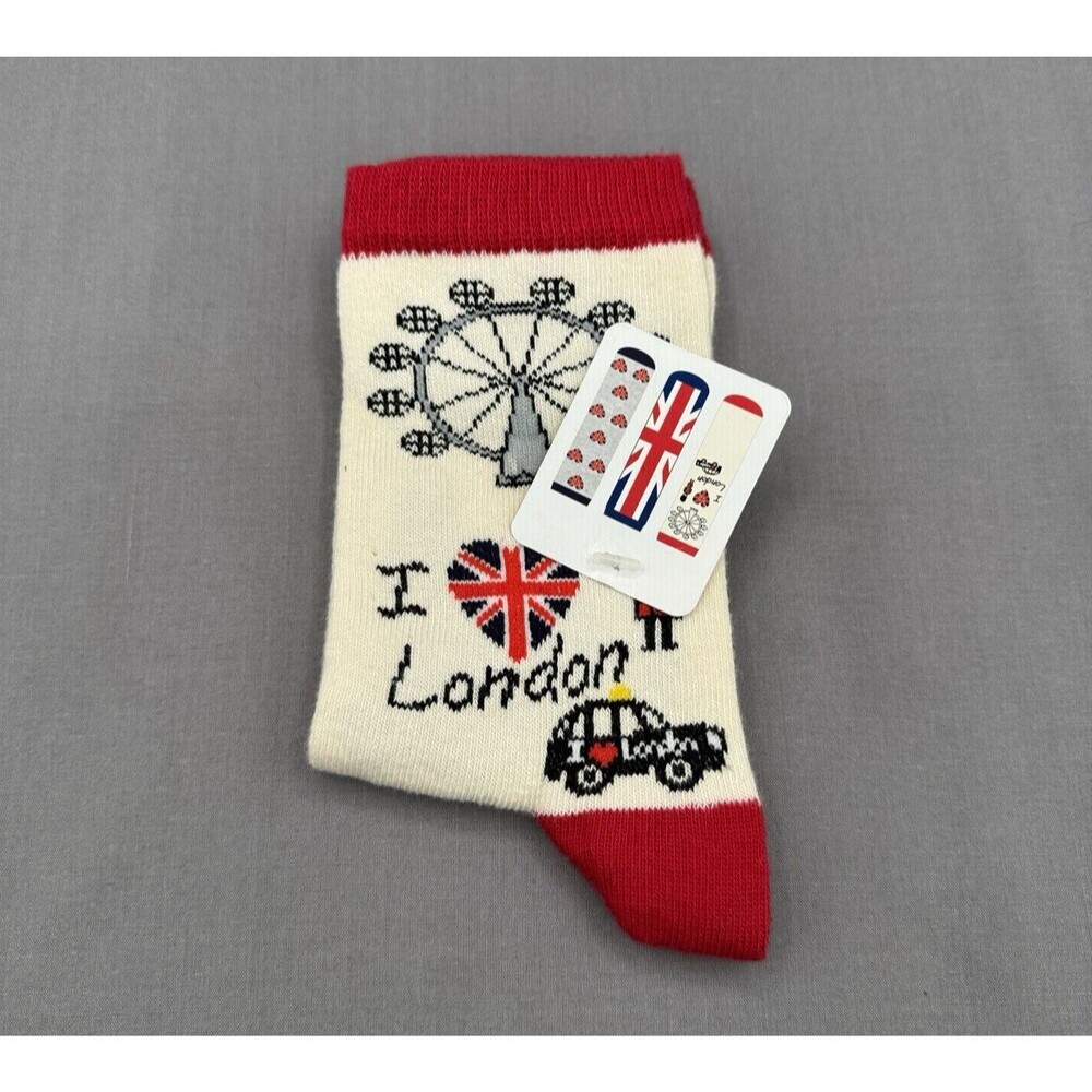 NWTAtmosphere Crew Socks 'I Love London' Souvenir London Eye Taxi Palace Guard